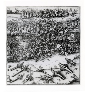Smaller Die Schlacht von Thérouanne The Battle of Thérouanne Daniel Hopfer Etching Augsburg c1493