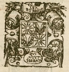 Bookplate of  Jacques Thiboust Lord of Quantilly Woodcut c1517